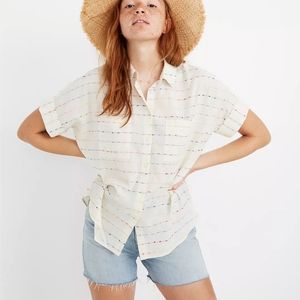 Madewell Courier Shirt in Flecked Rainbow Stripe
